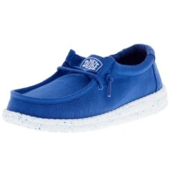 Heydude Youth Hey Dude Wally Slub Navy Canvas Casual Shoe