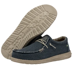 Heydude Hey Dude Men's Wally Braided Blue Night -Heydude Shop 40003 4NM WALLBRAIDED BLUENIGHT PAIRBOTTOM