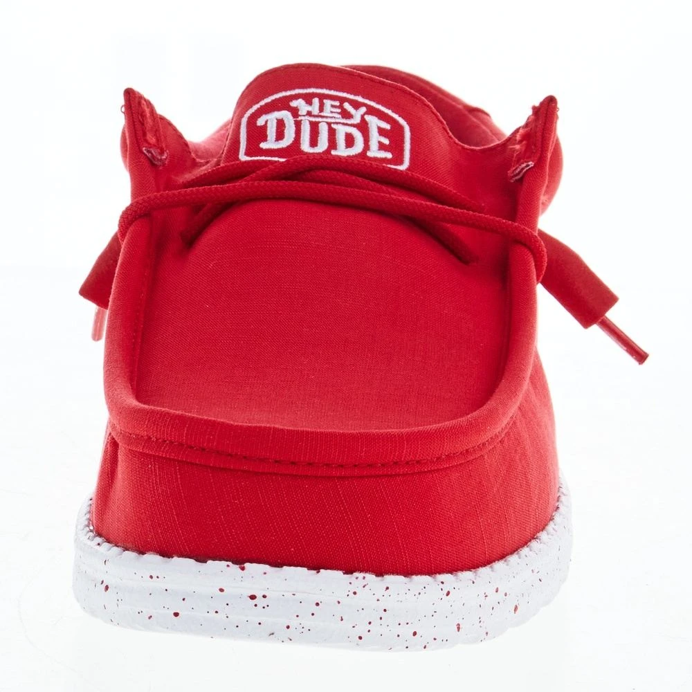 Heydude Men's Hey Dude Wally Slub Red Canvas Casual Shoe Heydude Men's Hey Dude Wally Slub Red Canvas Casual Shoe -Heydude Shop 40009 610 02
