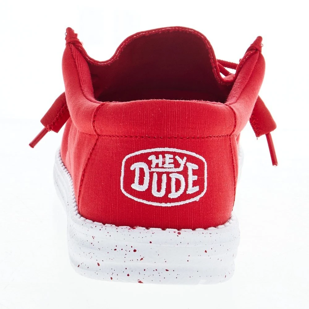 Heydude Men's Hey Dude Wally Slub Red Canvas Casual Shoe Heydude Men's Hey Dude Wally Slub Red Canvas Casual Shoe -Heydude Shop 40009 610 04