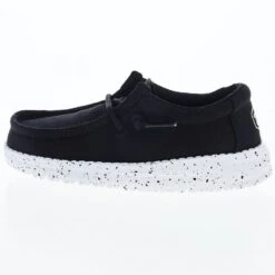 Heydude Toddler Hey Dude Wally Slub Black Canvas Casual Shoe -Heydude Shop 40029 001 03