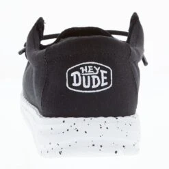 Heydude Youth Hey Dude Wally Slub Black Canvas Casual Shoe -Heydude Shop 40044 001 04